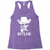 outlaw cow boy motor bike Racerback Tank