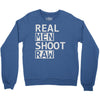real men shoot raw Crewneck Sweatshirt