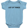 lost of things Baby Bodysuit