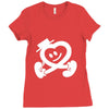 heart walking Ladies Fitted T-Shirt