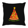 pizza christmas tree pocket Throw Pillow