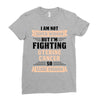 I am Not Super Woman But I'm Fighting Uterine Cancer So Close Enough Ladies Fitted T-Shirt