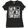 v3 eat sleep code Ladies Fitted T-Shirt