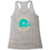 an elephant never cares Racerback Tank