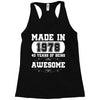 made in 1978 40 years of being awesome Racerback Tank