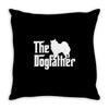 the dogfather american eskimo dog white Throw Pillow