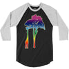 giraffe reaching up with its long neck to eat leaves off branches from 3/4 Sleeve Shirt
