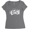 4x4 truck cross bone skull Women's Triblend Scoop T-shirt