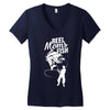 reel moms fish Women's V-Neck T-Shirt