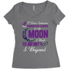 i love someone with pancreatic cancer to the moon &amp; back to infinity Women's Triblend Scoop T-shirt