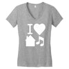 i love house music dj baseball Women's V-Neck T-Shirt