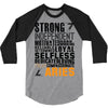 Strong Independent Motivated Aries 3/4 Sleeve Shirt