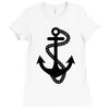 anchor sailor t shirt fashion cross top tee nautical tshirt retro tatt Ladies Fitted T-Shirt