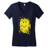 mud smiley face Women's V-Neck T-Shirt