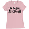 life begins after coffee Ladies Fitted T-Shirt