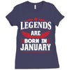 Legends Are Born In January Ladies Fitted T-Shirt