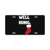 well hung endowed christmas stocking funny License Plate