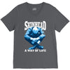 skinhead a way of life blue ideal birthday gift present. V-Neck Tee