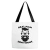 real man dont shave Tote Bags