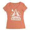 white ink camping is in tents funny Women's Triblend Scoop T-shirt