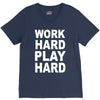 work out play hard funny V-Neck Tee