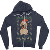 ugly sweater dog Zipper Hoodie