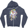 flying rainbow skull island Zipper Hoodie