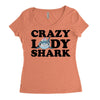 crazy lady shark Women's Triblend Scoop T-shirt
