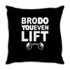 bro do you even lift baseball raglan Throw Pillow