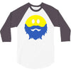 bearded smiley face 3/4 Sleeve Shirt