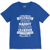 Super Cool Nanny Of A Freaking Awesome Grandson V-Neck Tee