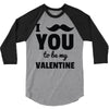 i moustache you to be my valentine 3/4 Sleeve Shirt