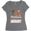 Halloween Kings Are Born In January Women's Triblend Scoop T-shirt
