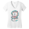 the girl and the dragon Women's V-Neck T-Shirt
