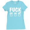 fuck you me off fun Ladies Fitted T-Shirt
