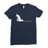 unicorn scooting on the floor Ladies Fitted T-Shirt
