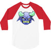 blue monster with horns 3/4 Sleeve Shirt