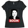 Kim Jong Un Boom Rocketman Women's Triblend Scoop T-shirt