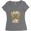 All Men Are Created Equal But Only The Best Are Born In June Women's Triblend Scoop T-shirt