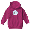 Biker Dinosaur - Dinosaur Riding A Bike To The Moon Youth Hoodie