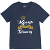 kings are born in february V-Neck Tee