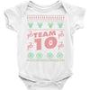 team 10 ugly christmas Baby Onesie