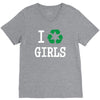 i recycle girls slogan text funny baseball jersey V-Neck Tee