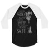 thrones wolf 3/4 Sleeve Shirt