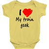 i love my train geek Baby Onesie