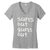 suns out guns out Women's V-Neck T-Shirt