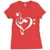 music heart rock baseball Ladies Fitted T-Shirt