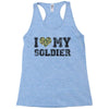 i love my soldier regular camouflage Racerback Tank