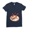 Baby Fox Belly Ladies Fitted T-Shirt