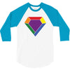 Rainbow LGBT Diamond 3/4 Sleeve Shirt